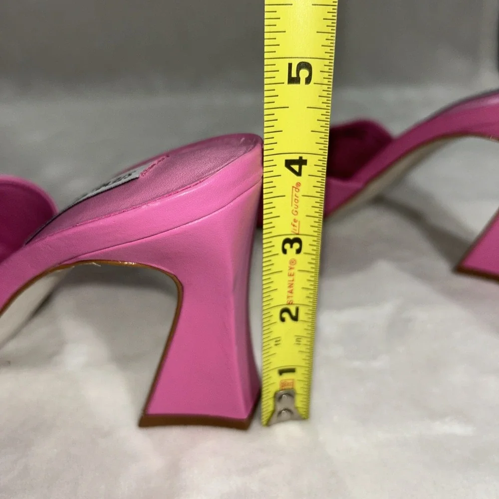 Size 8.5 Steve Madden Women's Fairfax‎ Heeled Sandal, Pink Leather